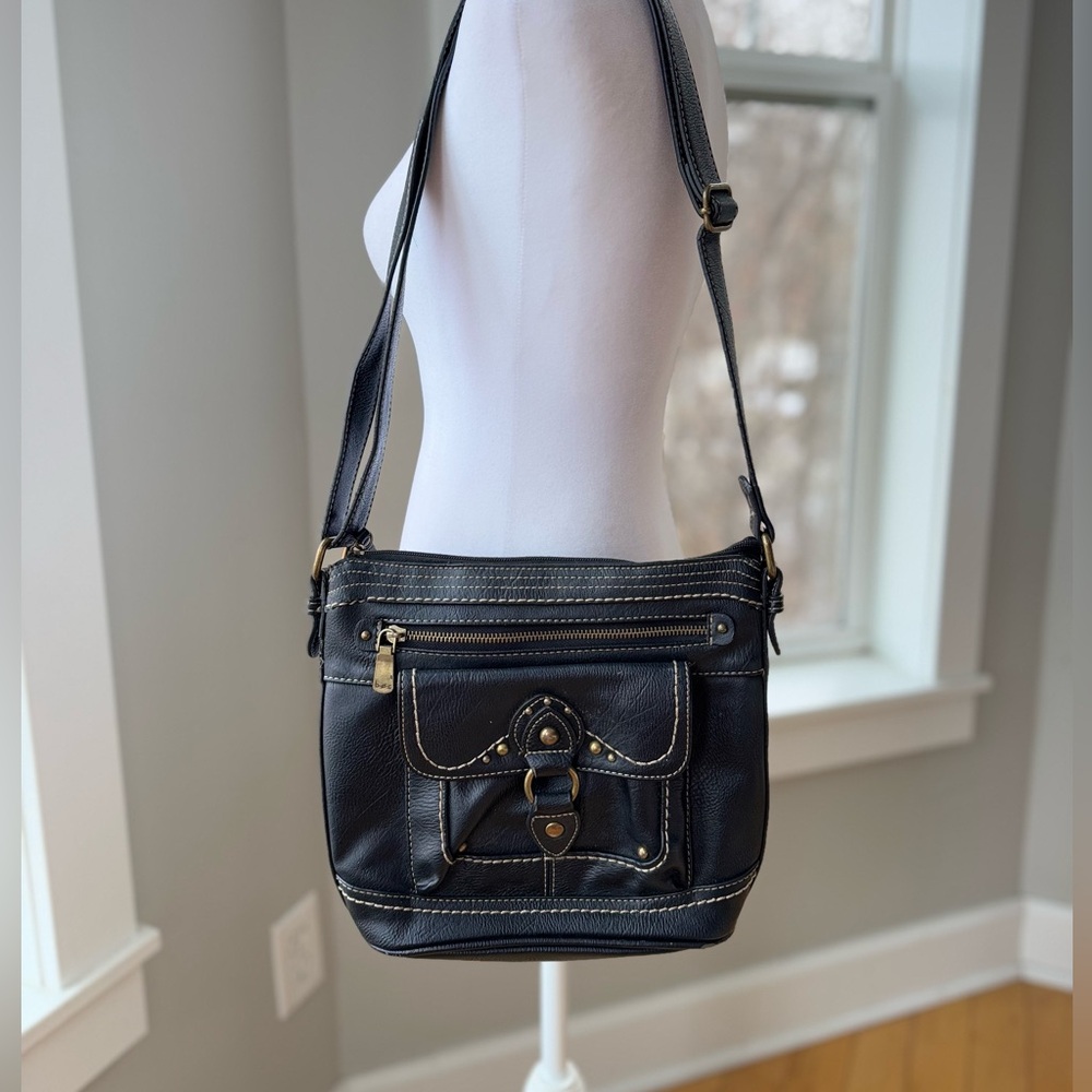 Vintage B.O.C. Black Studded Crossbody Bag